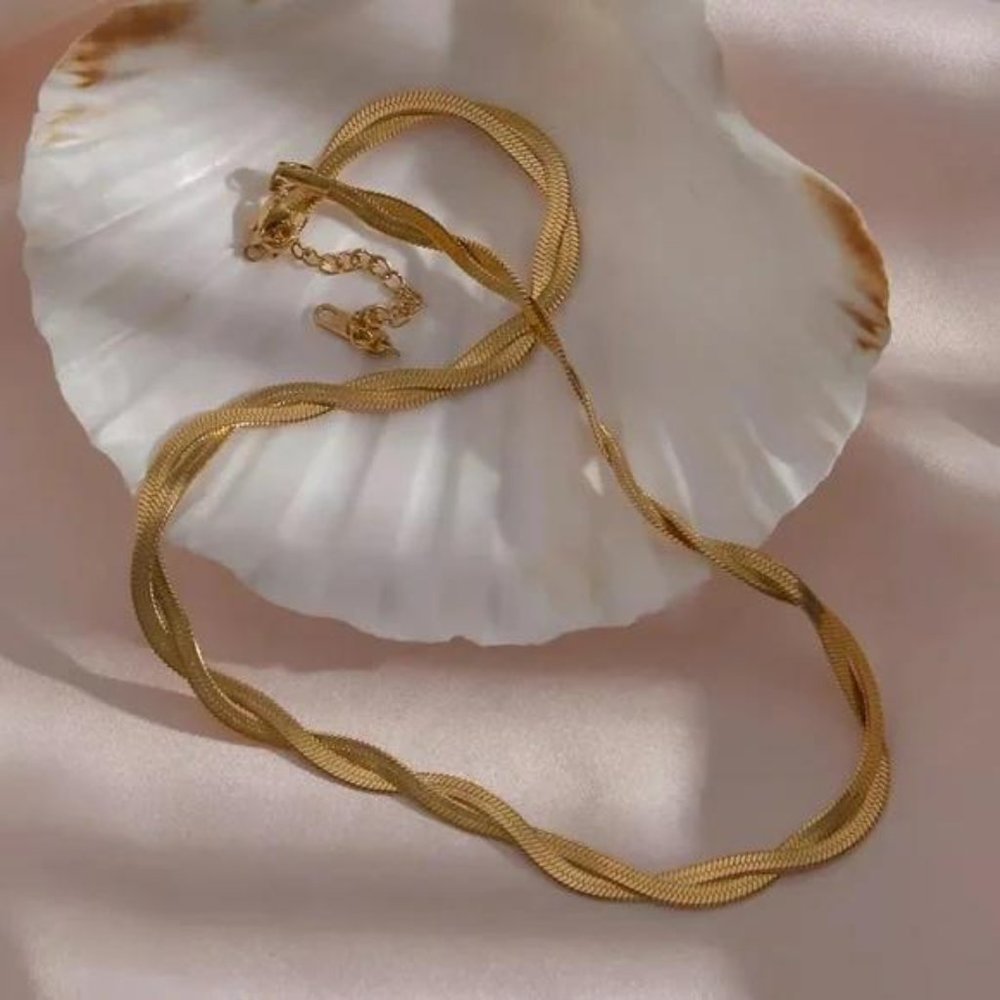 New 18K Gold  Chain Necklace, NICE NECKLACE, CUTE NECKLACE - Picture 7 of 8